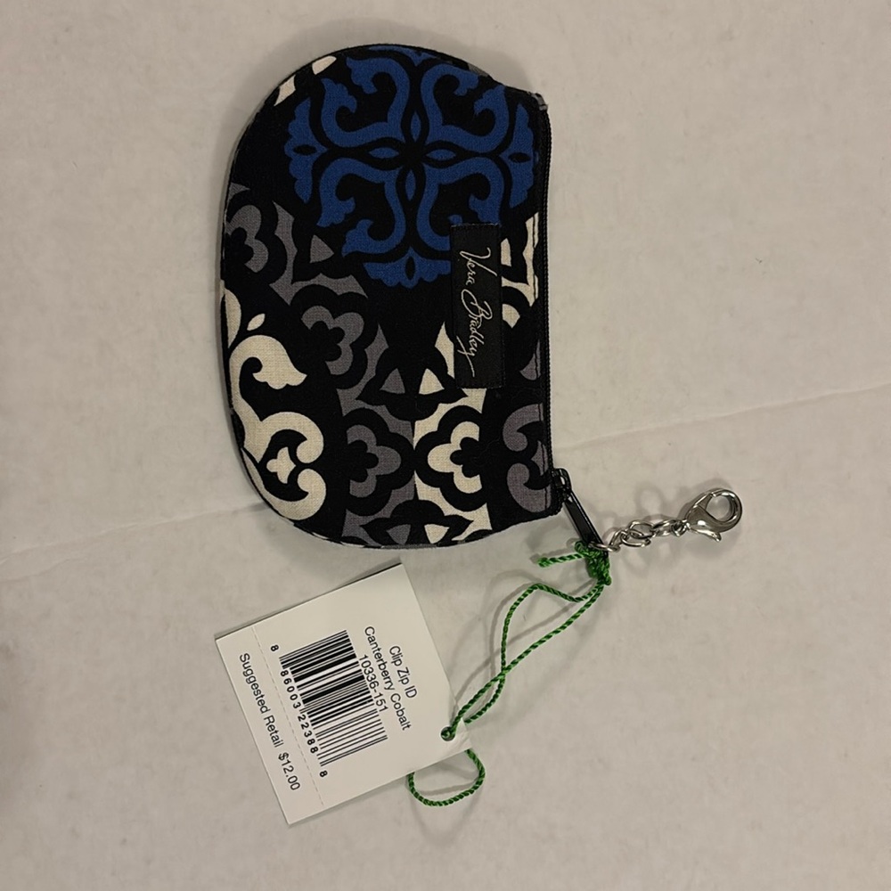 Vera Bradley Clip Zip ID Canterberry Cobalt